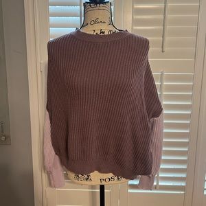 Purple Color Block Sweatshirt